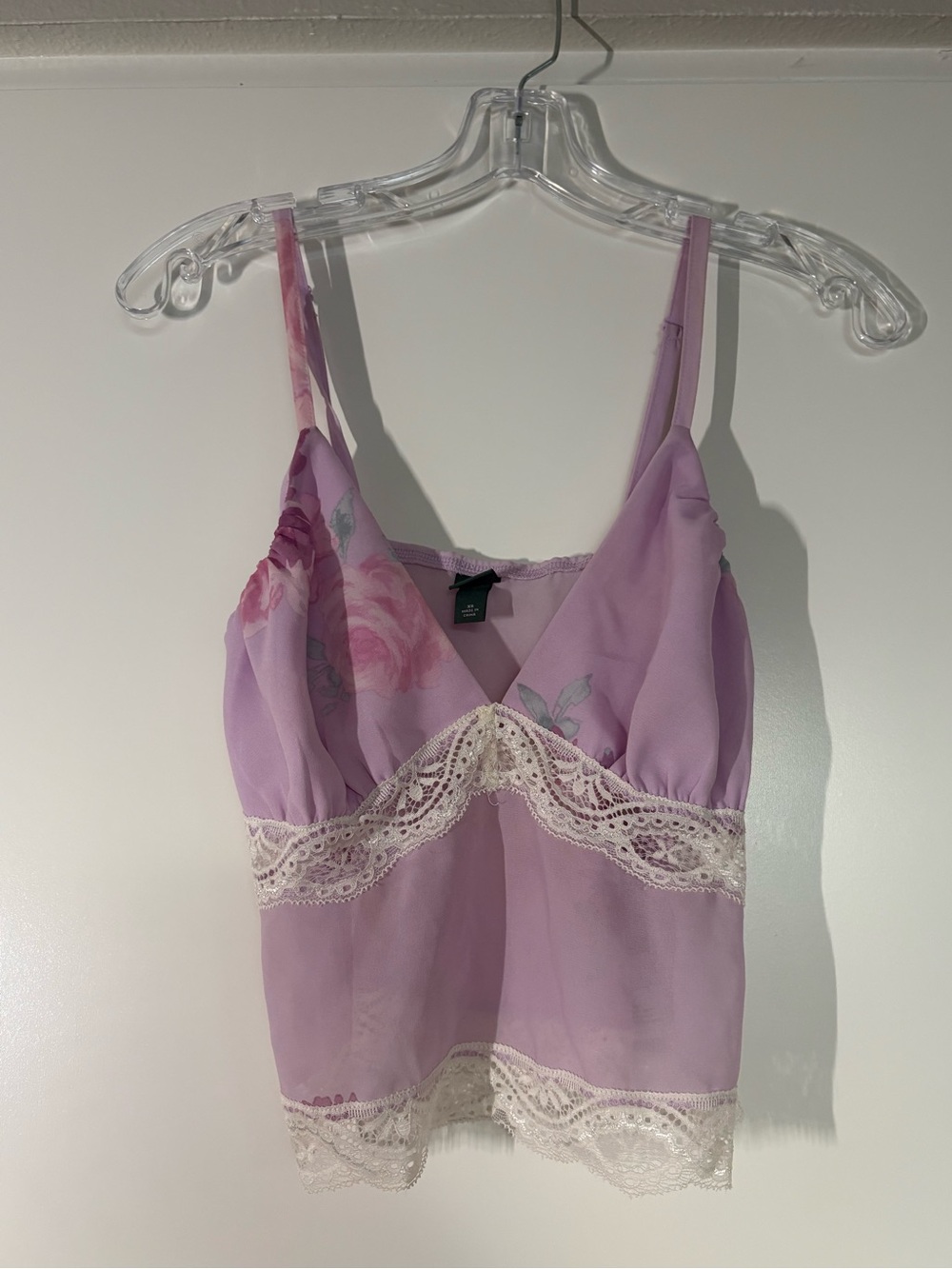 Wild Fable pastel purple fairy baby doll top w/ lace detail & adjustable straps